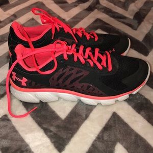 Black and Pink Under Armour Sneakers